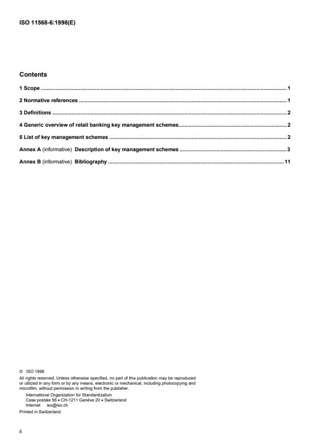 ISO 11568-6:1998 ISO 11568-6:1998 - Banking -- Key management (retail) - Page 2 preview