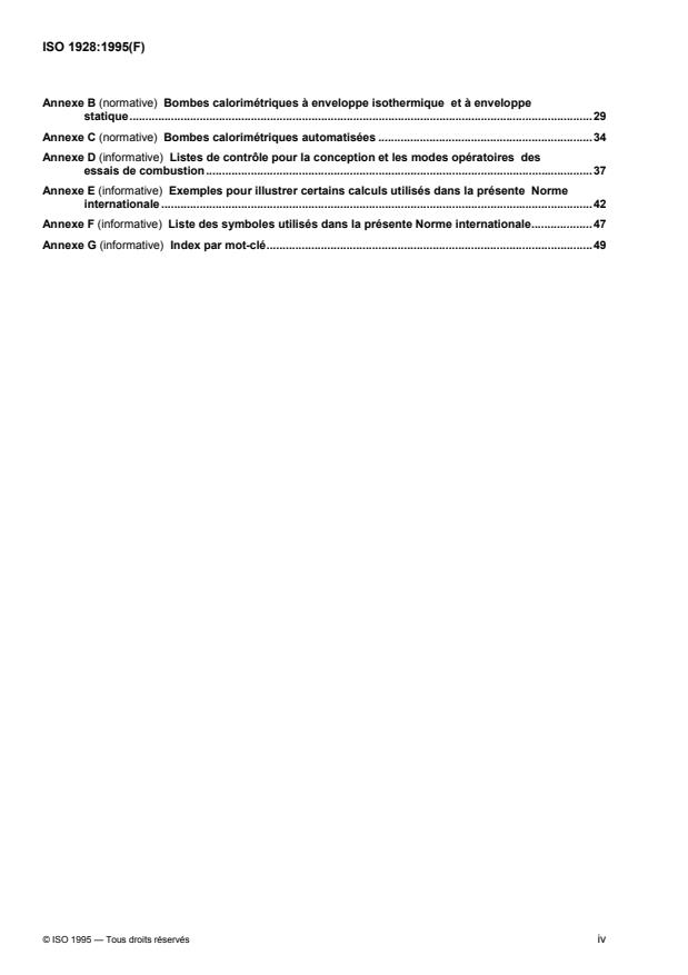 ISO 1928:1995 ISO 1928:1995 - Combustibles minéraux solides -- Détermination du pouvoir calorifique supérieur selon la méthode a la bombe calorimétrique, et calcul du pouvoir calorifique inférieur - Page 4 preview