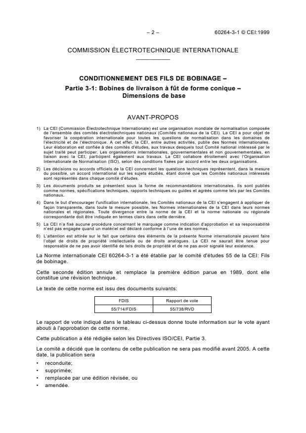 IEC 60264-3-1:1999 IEC 60264-3-1:1999 - Packaging of winding wires - Part 3-1: Taper barrelled delivery spools - Basic dimensions - Page 4 preview