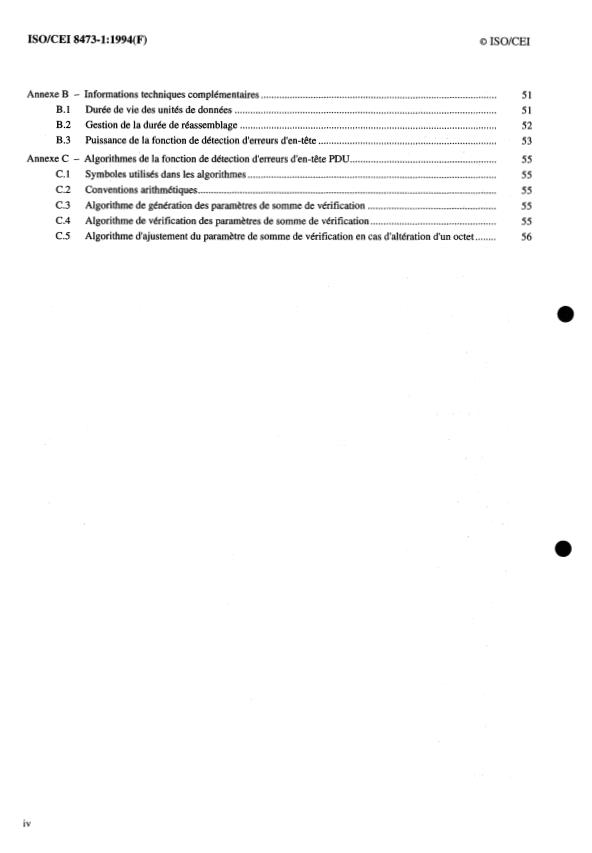 ISO/IEC 8473-1:1994 ISO/IEC 8473-1:1994 - Technologies de l'information -- Protocole assurant le service réseau en mode sans connexion: Spécification du protocole - Page 4 preview