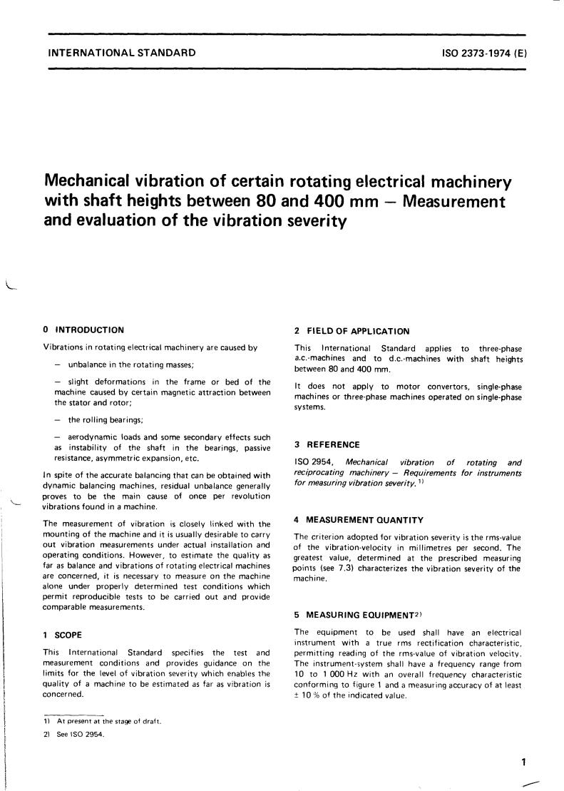 ISO 2373:1974 - Title missing - Legacy paper document