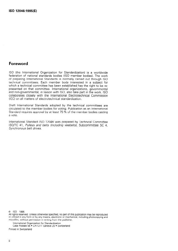 ISO 12046:1995 ISO 12046:1995 - Synchronous belt drives -- Automotive belts -- Determination of physical properties - Page 2 preview