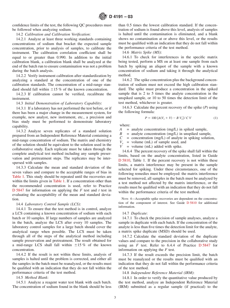 ASTM D4191-03 - Standard Test Method for Sodium in Water by Atomic Absorption Spectrophotometry