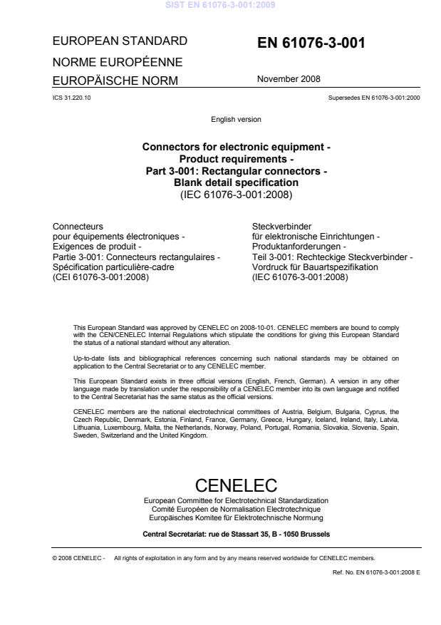 EN 61076-3-001:2009