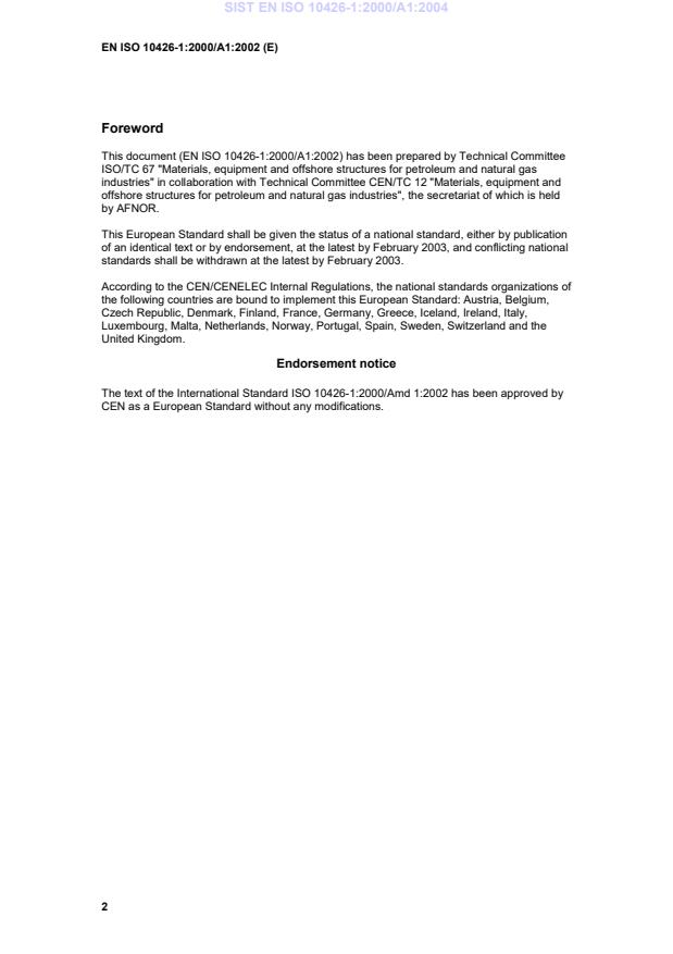 EN ISO 10426-1:2000/A1:2002 EN ISO 10426-1:2000/A1:2004 - Page 4 preview