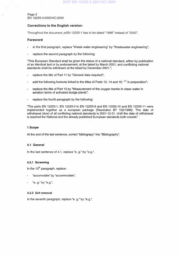 EN 12255-3:2000/AC:2000 EN 12255-3:2001/AC:2001 - Page 4 preview