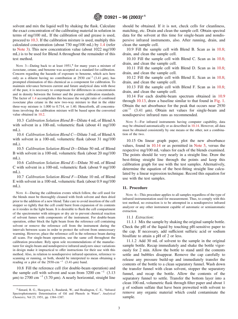 ASTM D3921-96(2003)e1 - Standard Test Method for Oil and Grease and Petroleum Hydrocarbons in Water