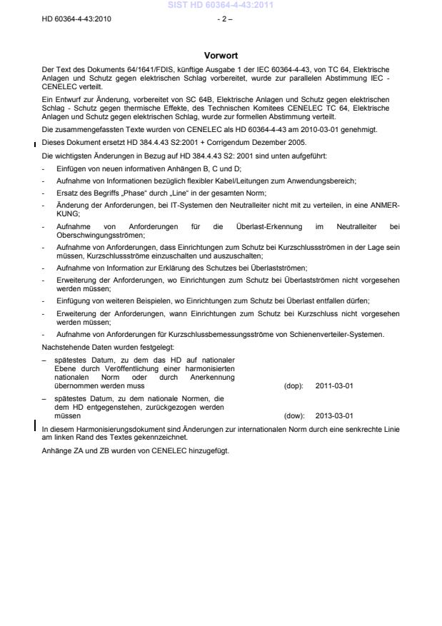 HD 60364-4-43:2010 HD 60364-4-43:2011 (de) - Page 4 preview