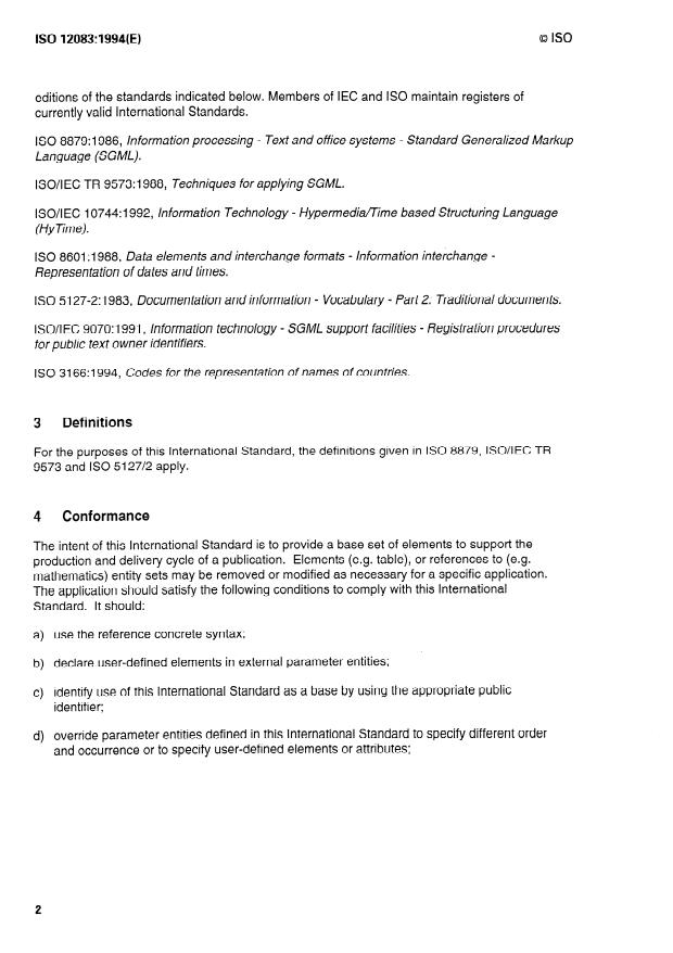 ISO 12083:1994 ISO 12083:1994 - Information and documentation -- Electronic manuscript preparation and markup - Page 4 preview