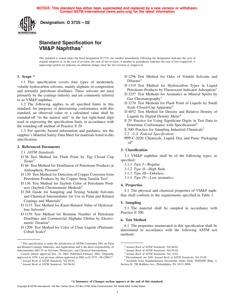 ASTM D3735-02 - Standard Specification for VM&P Naphthas