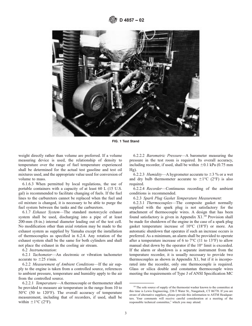 ASTM D4857-02 - Standard Test Method for Determination of the Ability of Lubricants to Minimize Ring Sticking and Piston Deposits in Two-Stroke-Cycle Gasoline Engines Other Than Outboards