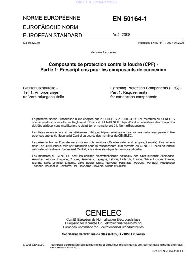 EN 50164-1:2008 (FR)