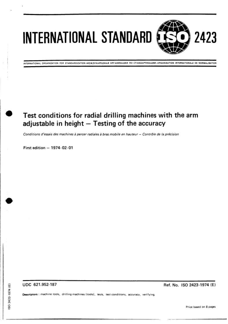 ISO 2423:1974 - Title missing - Legacy paper document