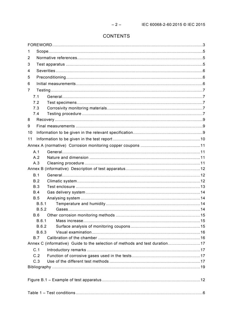 IEC 60068-2-60:2015 IEC 60068-2-60:2015 - Environmental testing - Part 2-60: Tests - Test Ke: Flowing mixed gas corrosion test - Page 4 preview