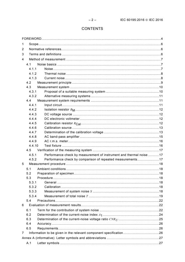 IEC 60195:2016 IEC 60195:2016 - Method of measurement of current noise generated in fixed resistors - Page 4 preview