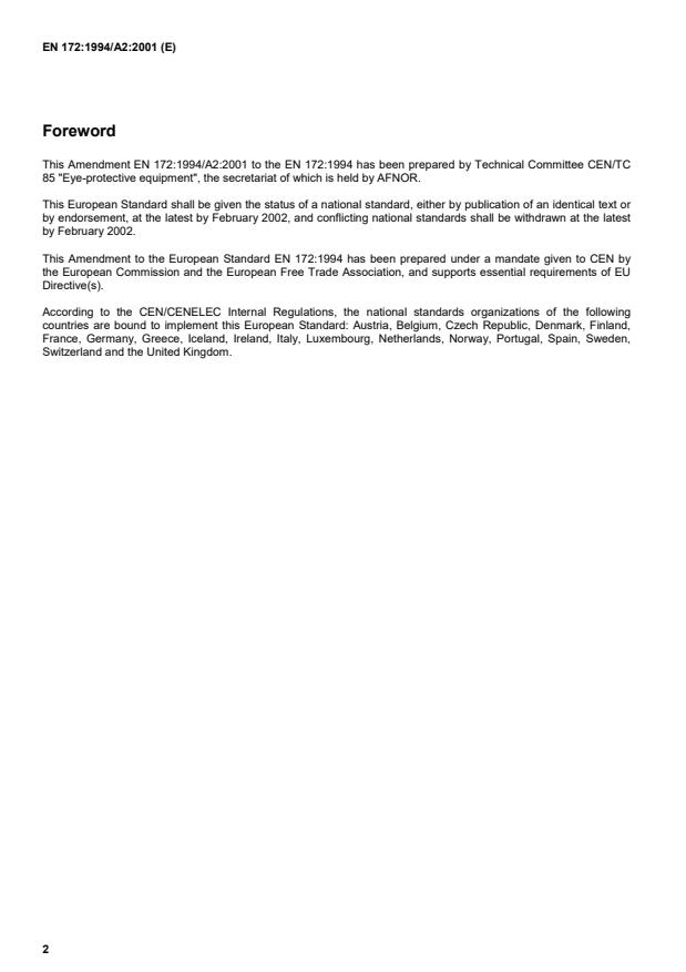 EN 172:1994/A2:2001 EN 172:1996/A2:2001 - Page 4 preview