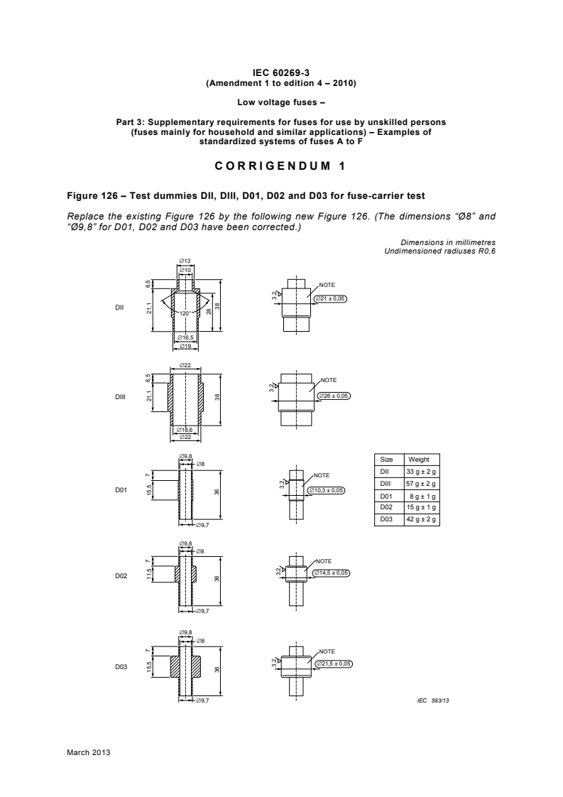 IEC 60269-3:2010/AMD1:2013/COR1:2013 - Corrigendum 1 to Amendment 1 - Low-voltage fuses - Part 3: Supplementary requirements for fuses for use by unskilled persons (fuses mainly for household or similar applications) - Examples of standardized systems of fuses A to F
Released:3/18/2013