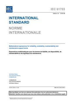 IEC 61703:2016 - Mathematical expressions for reliability, availability, maintainability and maintenance support terms - Page 3 preview