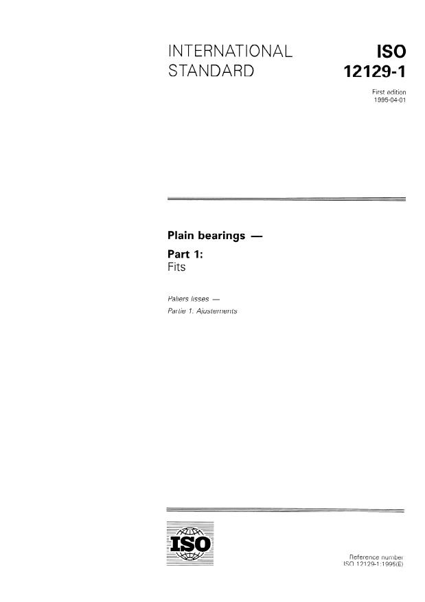ISO 12129-1:1995 - Plain bearings