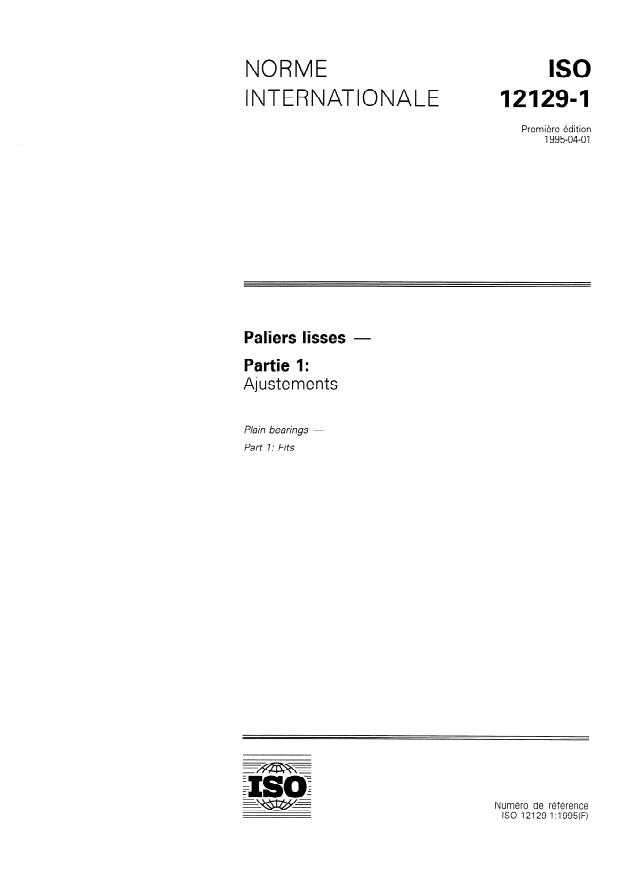 ISO 12129-1:1995 - Paliers lisses
