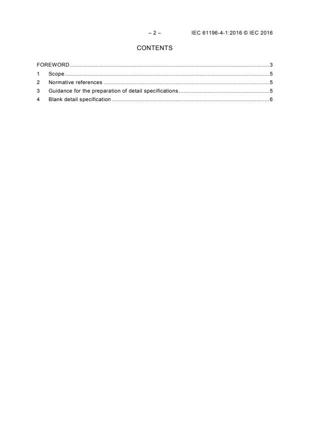 IEC 61196-4-1:2016 IEC 61196-4-1:2016 - Coaxial communication cables - Part 4-1: Blank detail specification for radiating cables - Page 4 preview