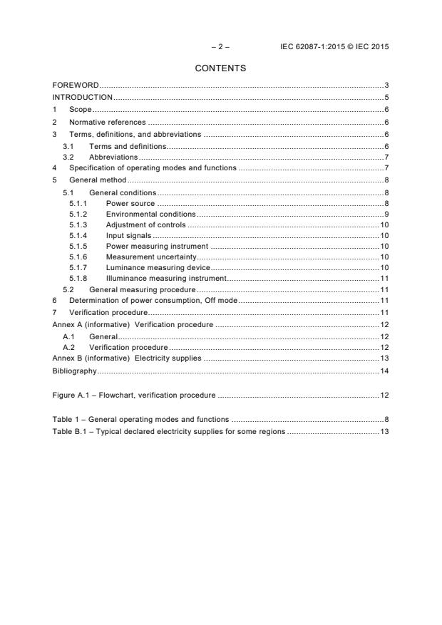 IEC 62087-1:2015 IEC 62087-1:2015 - Audio, video, and related equipment - Determination of power consumption - Part 1: General - Page 4 preview
