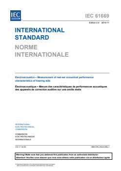 IEC 61669:2015 - Electroacoustics - Measurement of real-ear acoustical performance characteristics of hearing aids - Page 3 preview