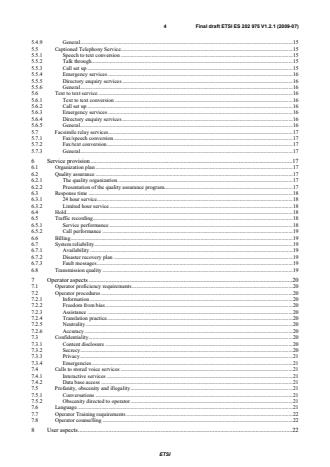 SIST ES 202 975 V1.2.1:2009 ETSI ES 202 975 V1.2.1 (2009-07) - Human Factors (HF); Harmonized relay services - Page 4 preview