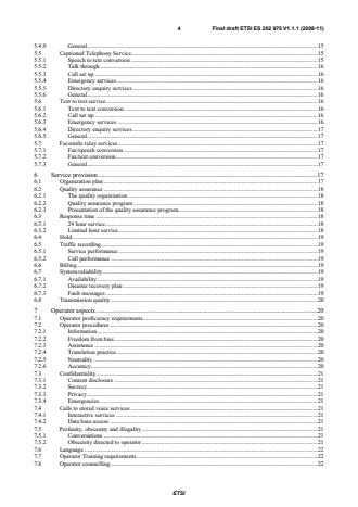 SIST ES 202 975 V1.2.1:2009 ETSI ES 202 975 V1.1.1 (2008-11) - Human Factors (HF); Harmonized relay services - Page 4 preview