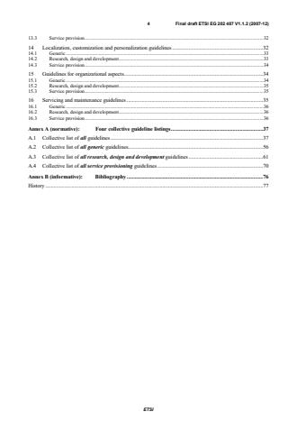 SIST-V ETSI/EG 202 487 V1.1.2:2008 ETSI EG 202 487 V1.1.2 (2007-12) - Human Factors (HF); User experience guidelines; Telecare services (eHealth) - Page 4 preview