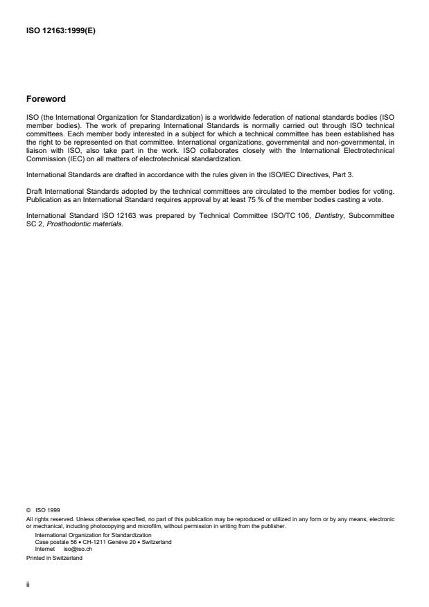 ISO 12163:1999 ISO 12163:1999 - Dental baseplate/modelling wax - Page 2 preview