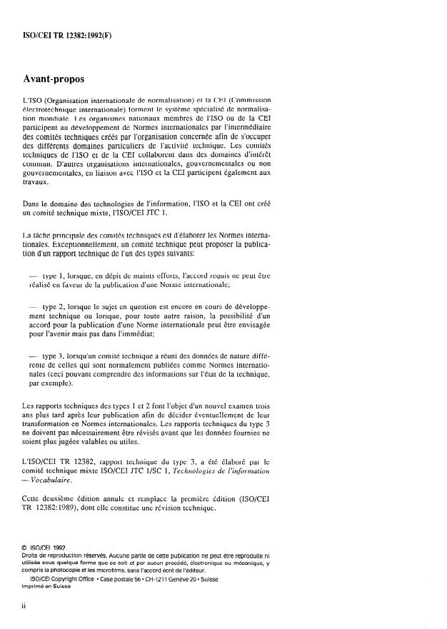 ISO/IEC TR 12382:1992 ISO/IEC TR 12382:1992 - Index permuté du vocabulaire des technologies de l'information - Page 2 preview