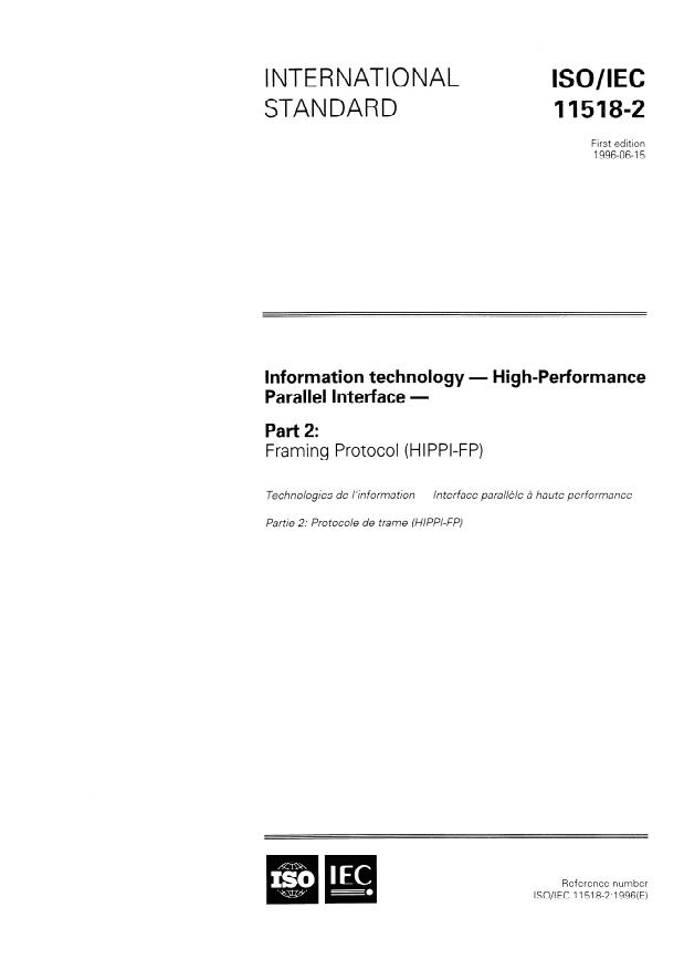 ISO/IEC 11518-2:1996 - Information technology -- High-Performance Parallel Interface