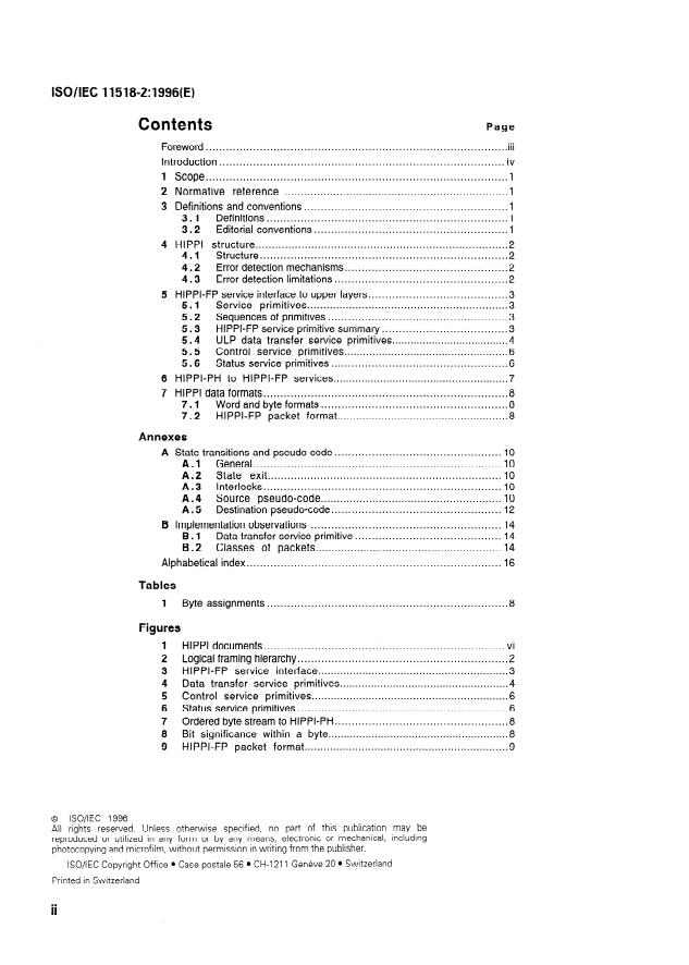 ISO/IEC 11518-2:1996 ISO/IEC 11518-2:1996 - Information technology -- High-Performance Parallel Interface - Page 2 preview
