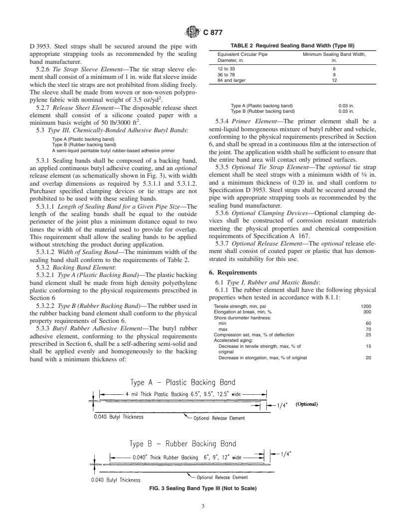 ASTM C877-02 - Standard Specification for External Sealing Bands for Concrete Pipe, Manholes, and Precast Box Sections