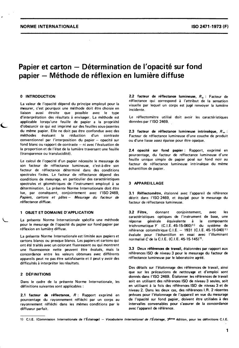 ISO 2471:1973 - Title missing - Legacy paper document
Released:1/1/1973