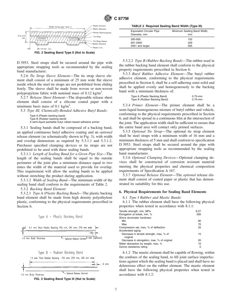 ASTM C877M-02 - Standard Specification for External Sealing Bands for Concrete Pipe, Manholes, and Precast Box Sections (Metric)