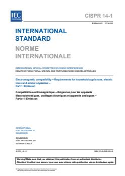 CISPR 14-1:2016 - Electromagnetic compatibility - Requirements for household appliances, electric tools and similar apparatus - Part 1: Emission - Page 3 preview