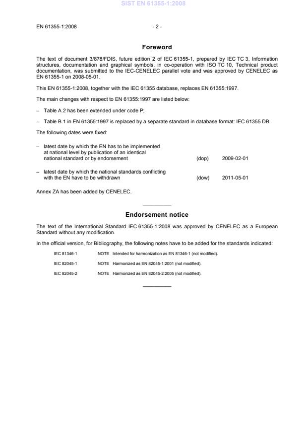 EN 61355-1:2008 EN 61355-1:2008 - Page 4 preview