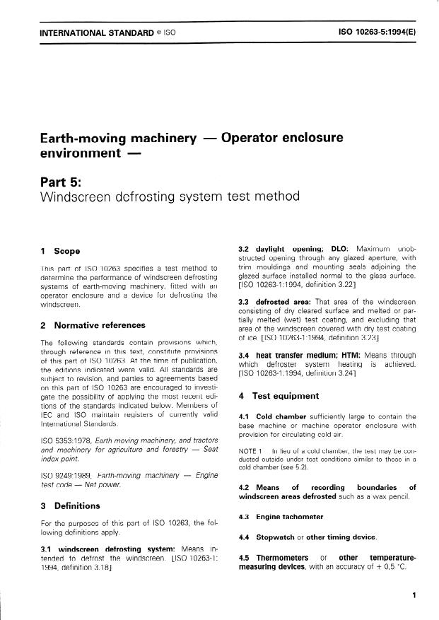 ISO 10263-5:1994 - Earth-moving machinery -- Operator enclosure environment