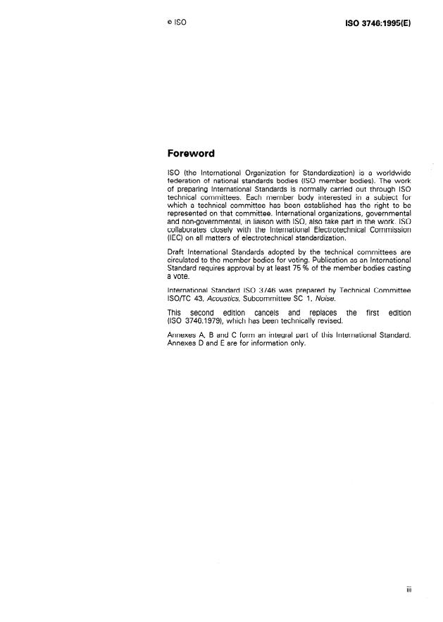 ISO 3746:1995 - Acoustics -- Determination of sound power levels of noise sources using sound pressure -- Survey method using an enveloping measurement surface over a reflecting plane
