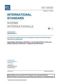 IEC 60929:2011/AMD1:2015 - Amendment 1 - AC and/or DC-supplied electronic control gear for tubular fluorescent lamps - Performance requirements - Page 3 preview