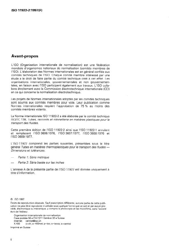 ISO 11922-2:1997 ISO 11922-2:1997 - Tubes en matieres thermoplastiques pour le transport des fluides -- Dimensions et tolérances - Page 2 preview