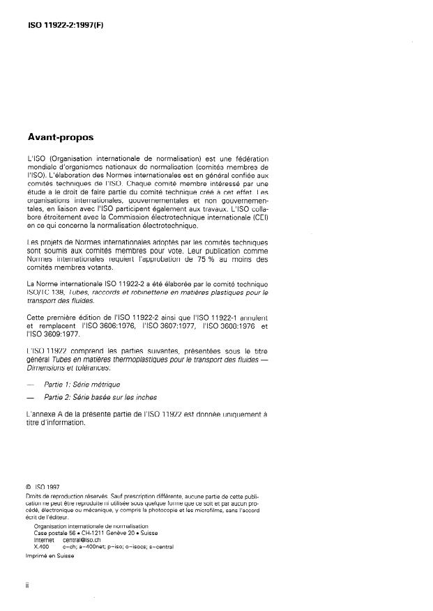 ISO 11922-2:1997 ISO 11922-2:1997 - Tubes en matieres thermoplastiques pour le transport des fluides -- Dimensions et tolérances - Page 2 preview