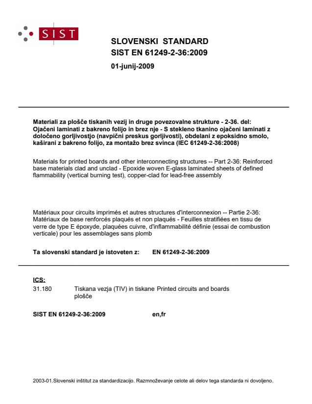 EN 61249-2-36:2009 EN 61249-2-36:2009 - Page 1 preview