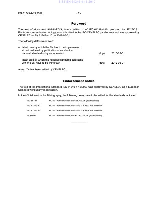 EN 61249-4-15:2009 EN 61249-4-15:2010 - Page 4 preview