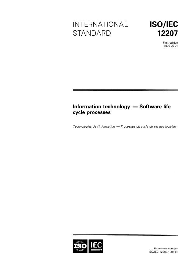 ISO/IEC 12207:1995 - Information technology -- Software life cycle processes