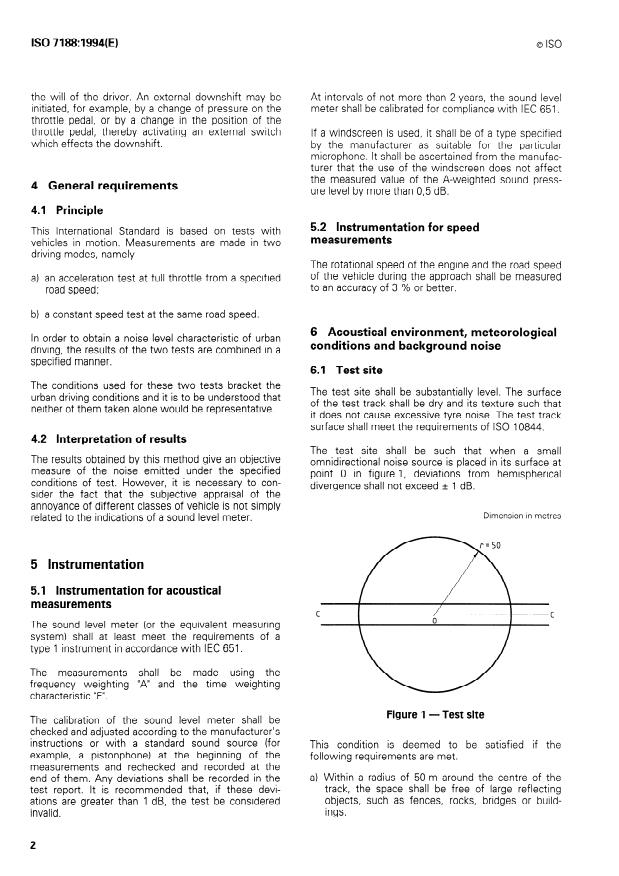 ISO 7188:1994 ISO 7188:1994 - Acoustics -- Measurement of noise emitted by passenger cars under conditions representative of urban driving - Page 4 preview