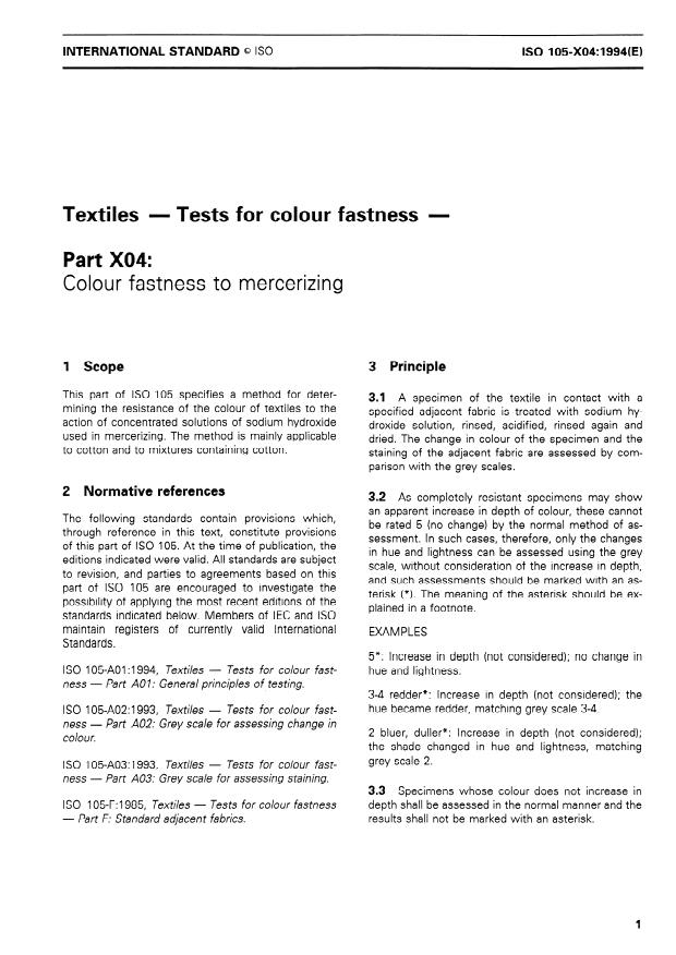 ISO 105-X04:1994 - Textiles  -- Tests for colour fastness