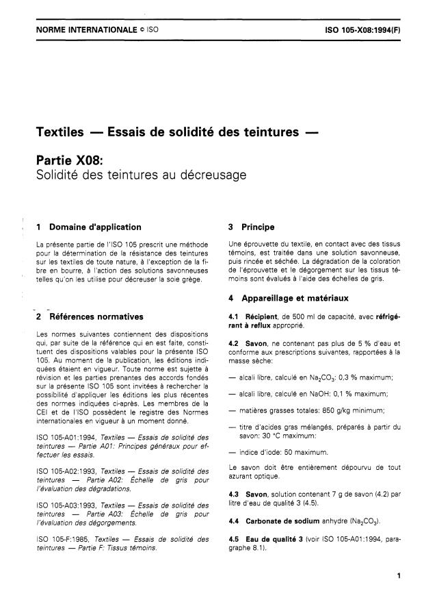 ISO 105-X08:1994 - Textiles -- Essais de solidité des teintures